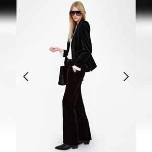 ZADIG & VOLTAIRE TAILORED TROUSERS IN SMOOTH VELVET LOW WAIST